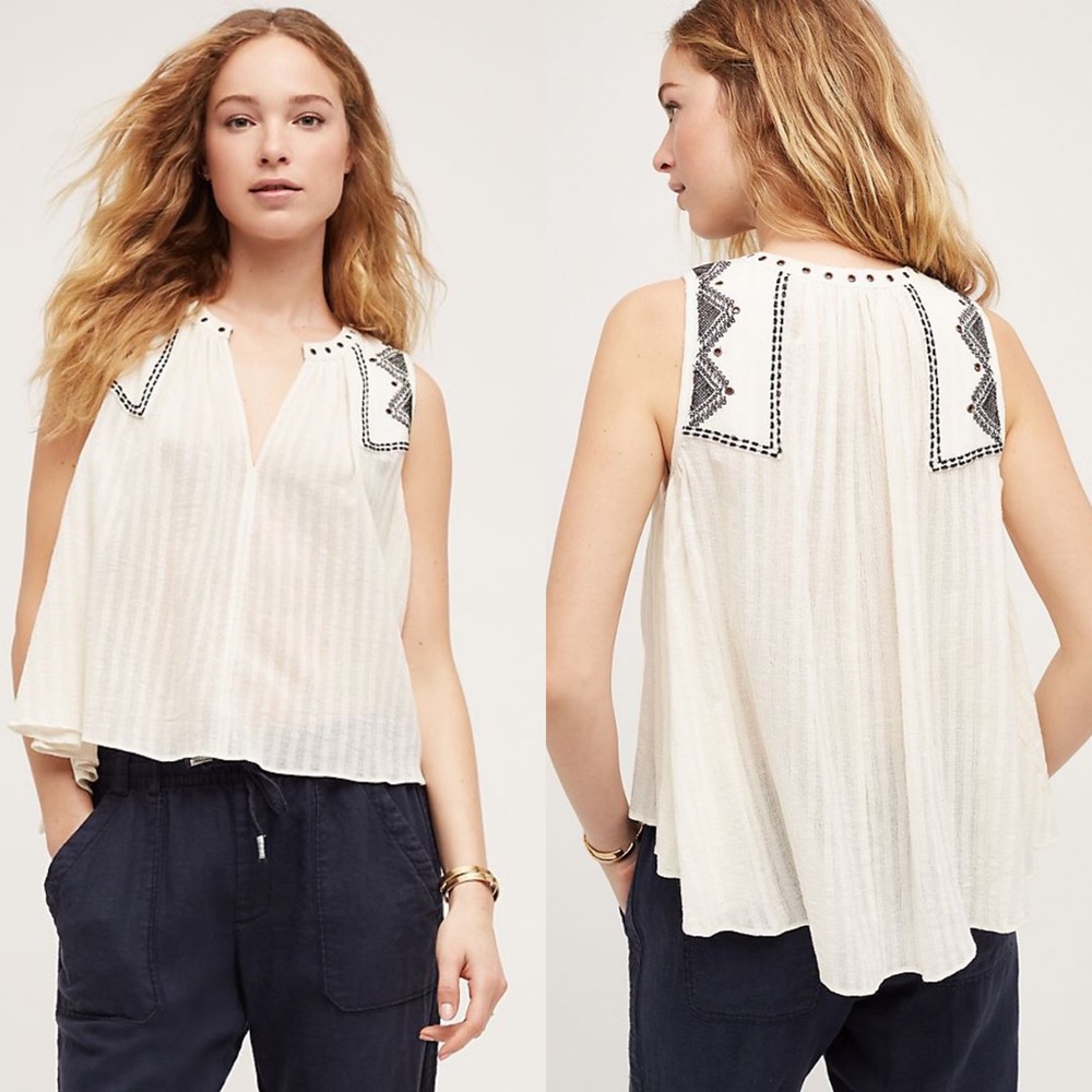 NWT Anthropologie Floreat Split-Neck Swing Tank - Picture 1 of 5